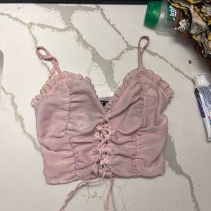 Pink corset crop top